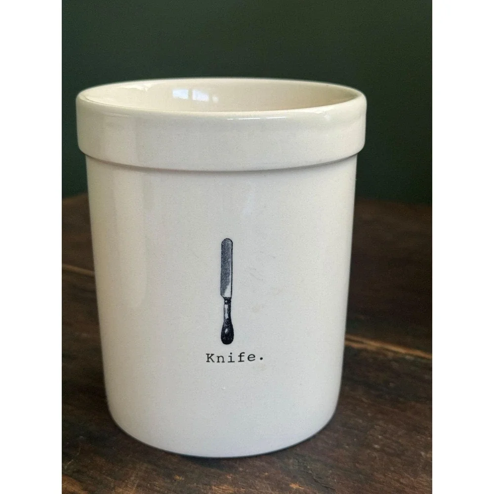 Rae Dunn Artisan Collection Magenta Forks & Knives‎ Utensil Holders Crocks
